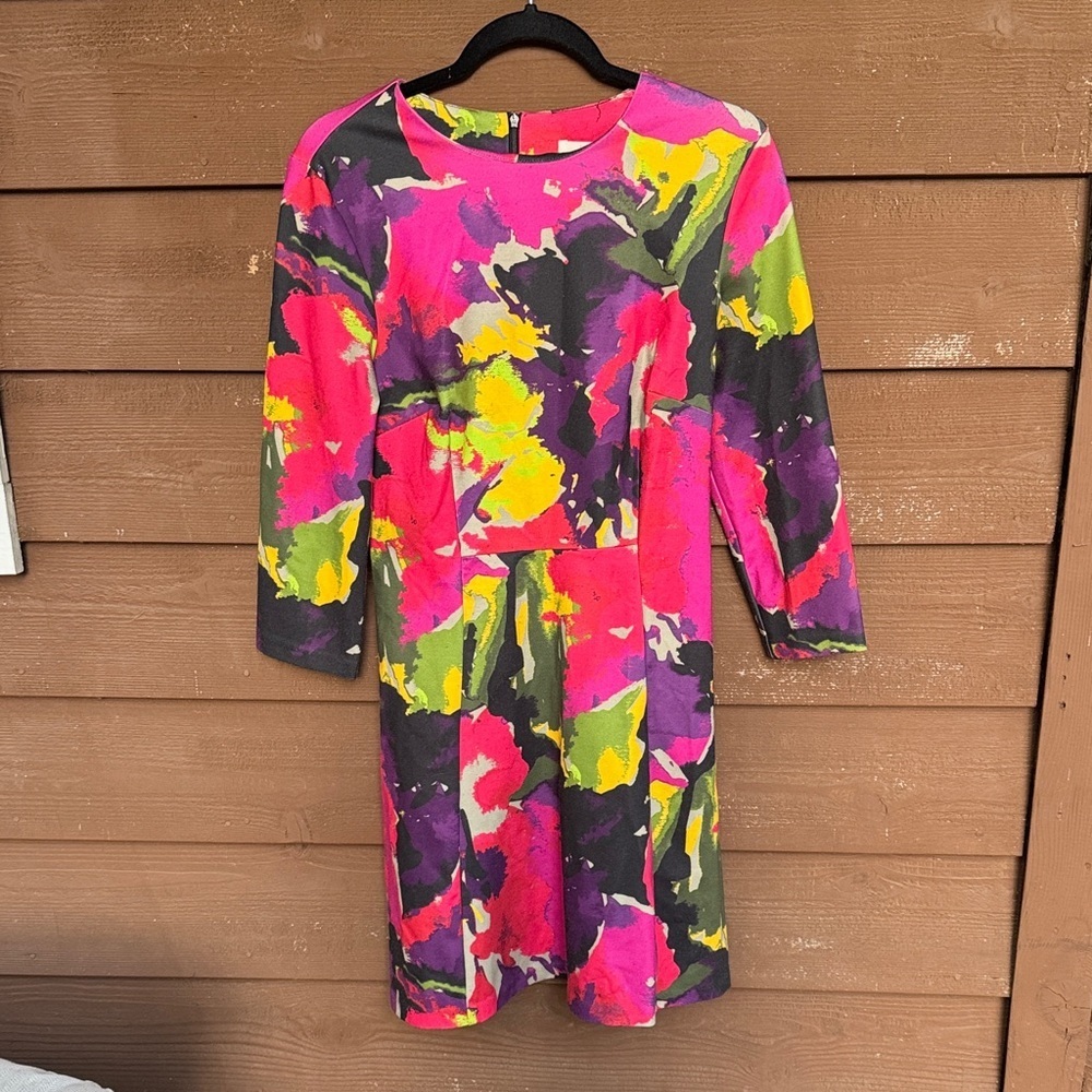 Trina Turk Vibrant 3/4 Sleeve Dress size medium